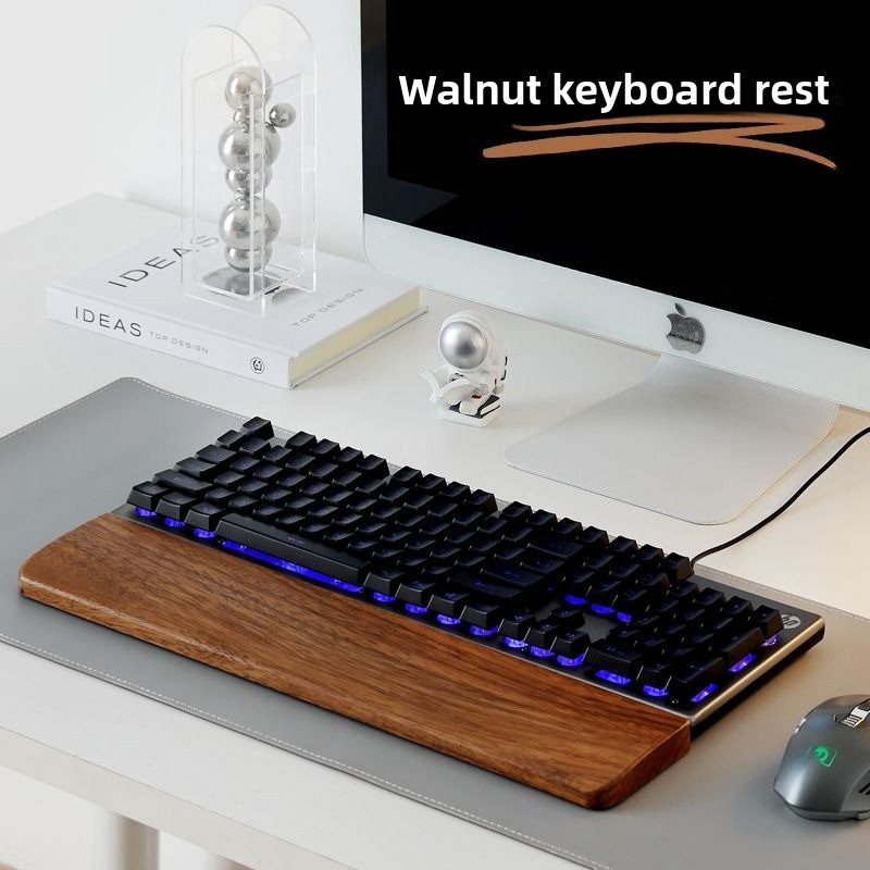 Gaming Keyboard Nearby - Repose-paume pour clavier en bois massif,