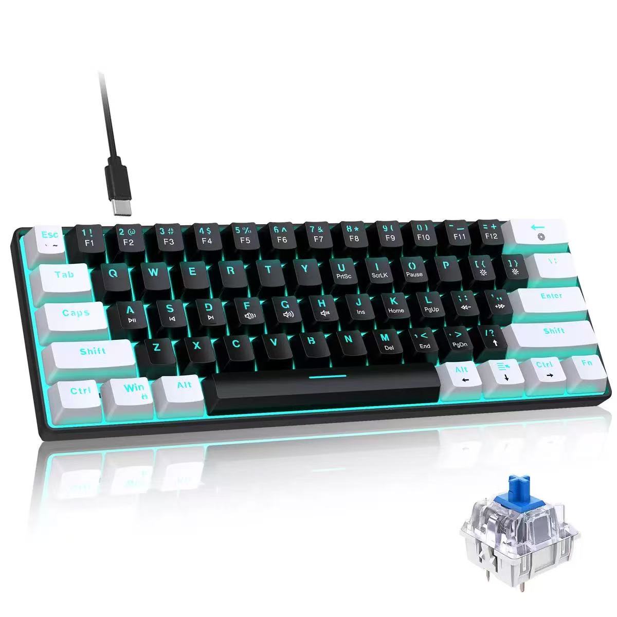 Clavier mécanique 60%, clavier - Keyboard Gaming Blue Switch avis et prix