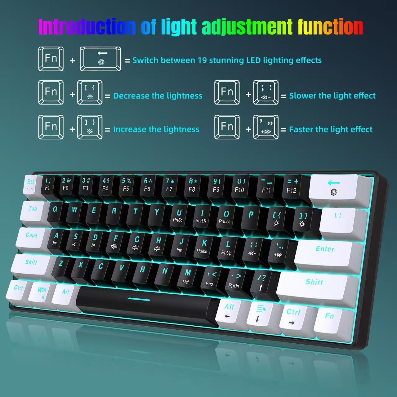 Clavier mécanique 60%, clavier - Keyboard Gaming Blue Switch avis et prix