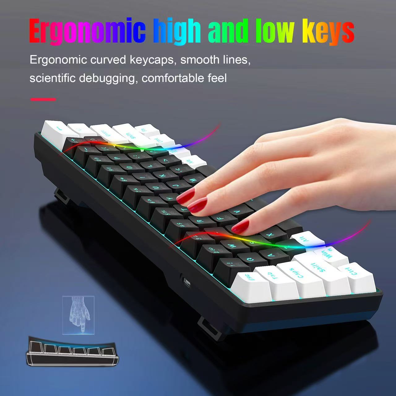 Clavier mécanique 60%, clavier - Keyboard Gaming Blue Switch avis et prix
