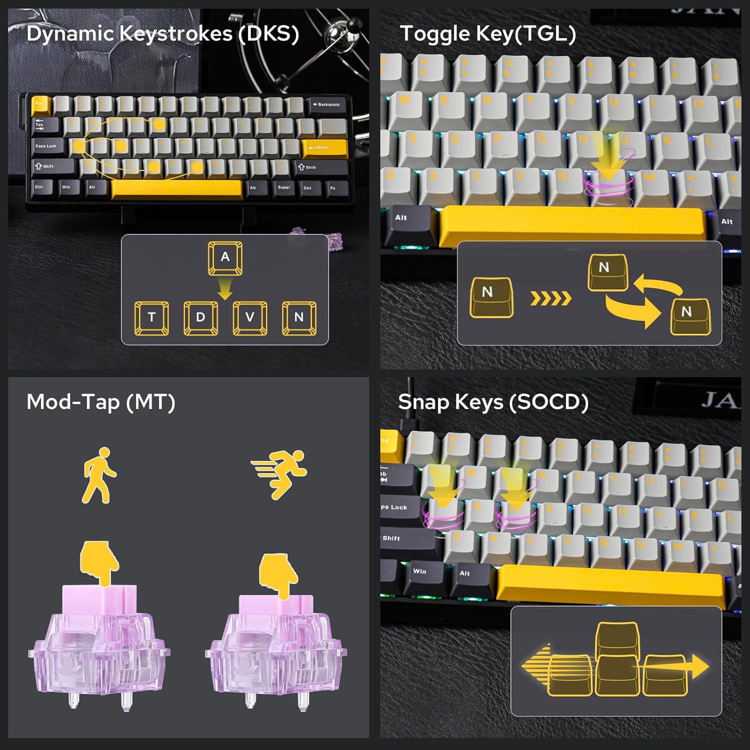 Clavier mécanique AULA WIN60 H - Gaming Keyboard Hot Swappable avis et prix