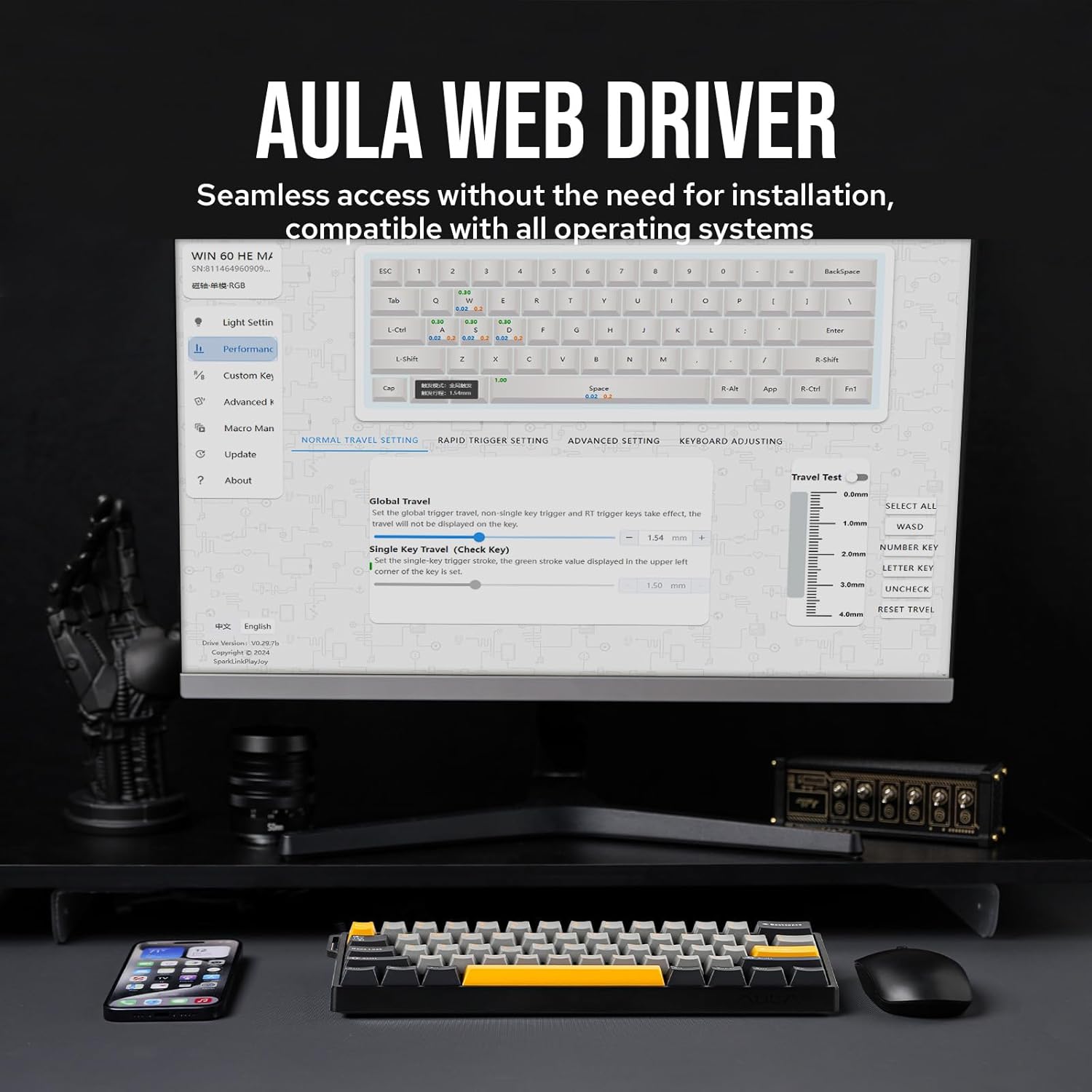 Clavier mécanique AULA WIN60 H - Gaming Keyboard Hot Swappable avis et prix