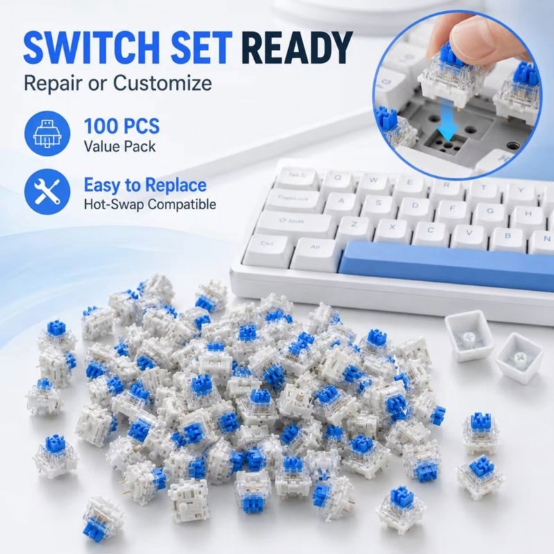 DT21 100 pièces de commutateur - Keyboard Gaming Blue Switch avis et prix